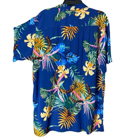 Alex Vando Premium Size L Mens Hawaiian Beach Shirt Floral Summer Resort New - Picture 7 of 14